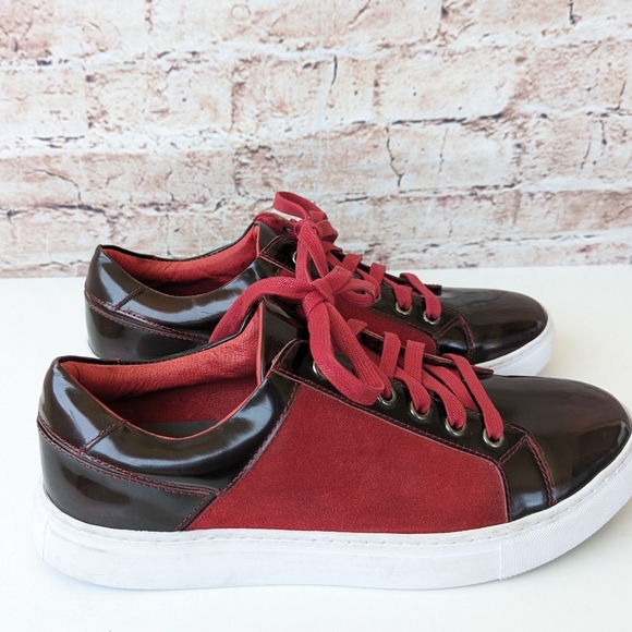 BADGELY MISCHKA LOCKHART PATENT LOW-TOP SNEAKER RED - Picture 6 of 9